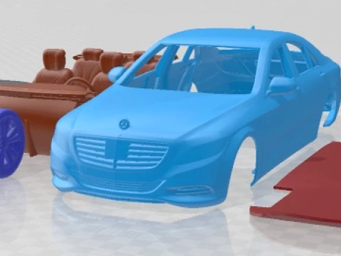 Auto stampabile Mercedes Benz Classe S 2014 Modello di stampa 3D