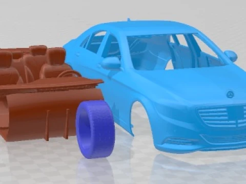 Mercedes Benz S Class 2014 Printable Car 3D Print Model