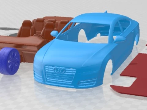 Auto stampabile Audi A7 Sportback 2011 Modello di stampa 3D
