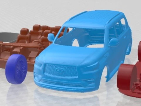 Auto stampabile Infiniti QX80 2018 Modello di stampa 3D