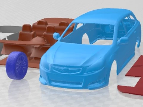 Auto stampabile Subaru Legacy Tourer 2010 Modello di stampa 3D