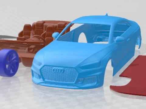Coche Imprimible Audi RS5 Quattro 2019 Modelo de impresión 3D