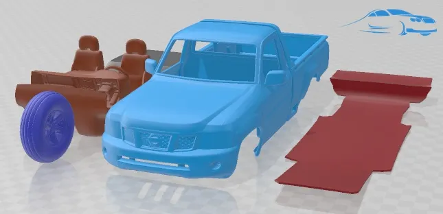 Nissan Patrol Pickup 2016 Printable Car 3D Print Model .c4d .max .obj .3ds .fbx .stl .blend 