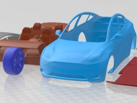 Carro imprimível Tesla modelo Y 2021 Modelo de Impressão 3D