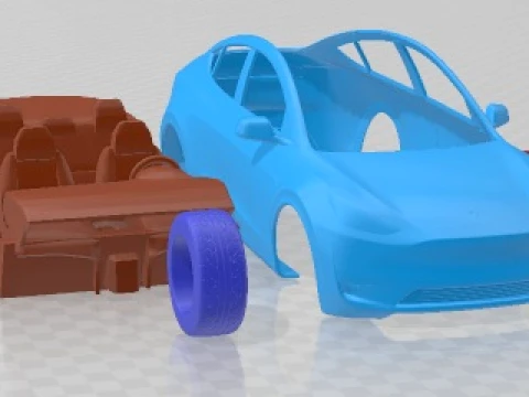 テスラ モデル Y 2021 印刷可能な車 3Dプリントモデル