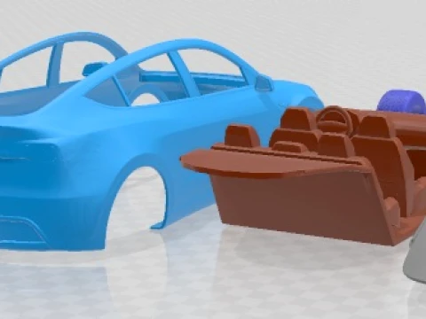 テスラ モデル Y 2021 印刷可能な車 3Dプリントモデル