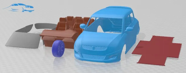 Carro para imprimir Suzuki Swift X ITE 2011 Modelo de Impressão 3D .c4d .max .obj .3ds .fbx .stl .blend 
