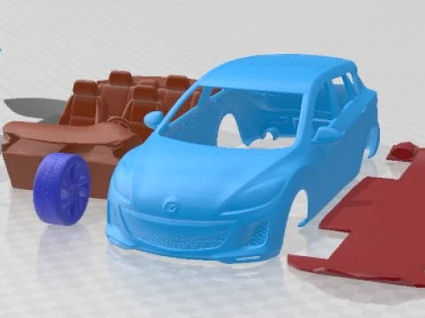 Mazda 3 5 portes &agrave; hayon 2012 Voiture imprimable Modèles 3D en vedette
