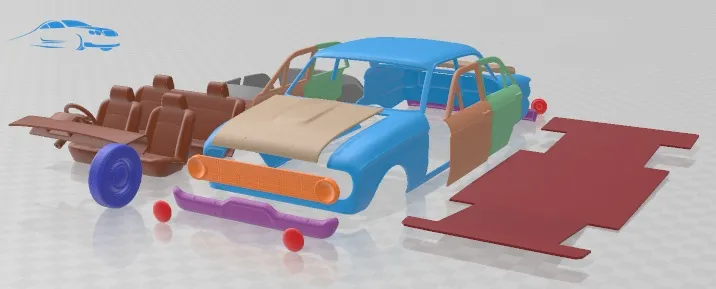 Falcon 1960 Printable Car 3D Print Model .c4d .max .obj .3ds .fbx .stl .blend
