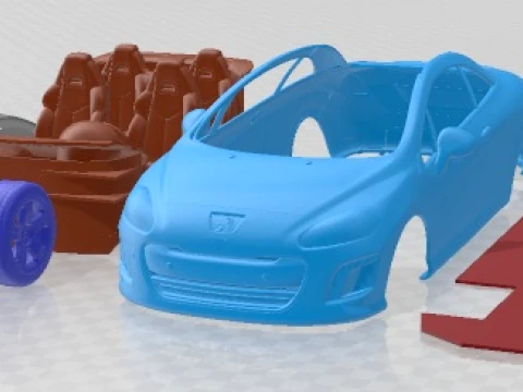 Peugeot 308 CC 2012 Printable Car 3D Print Model