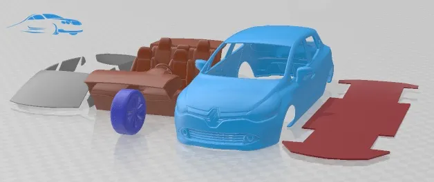 Renault Clio 2013 Printable Car 3D Print Model .c4d .max .obj .3ds .fbx .stl .blend