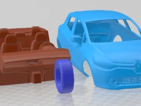 Renault Clio 2013 Printable Car 3D Print Model