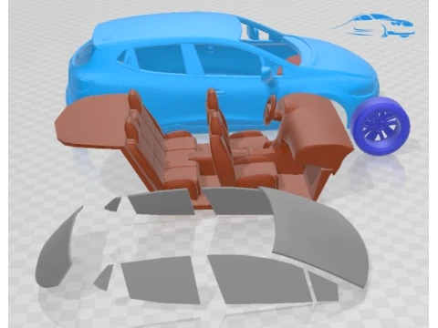 Renault Clio 2013 Printable Car 3D Print Model