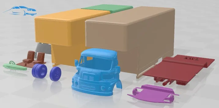 Leyland FG Box Truck 1968 Printable 3D Print Model .c4d .max .obj .3ds .fbx .stl .blend 