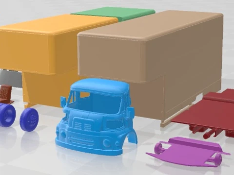 Leyland FG 박스 트럭 1968 인쇄 가능 3D 프린트 모델