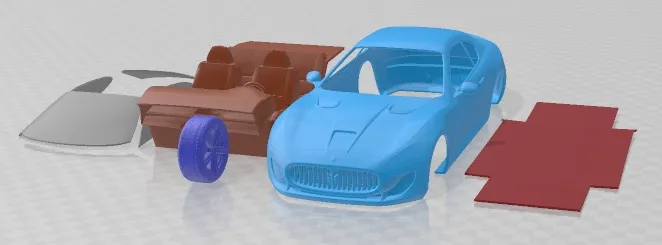 Maserati GranTurismo MC Stradale 2014 Printable Car 3D Print Model .c4d .max .obj .3ds .fbx .stl .blend 