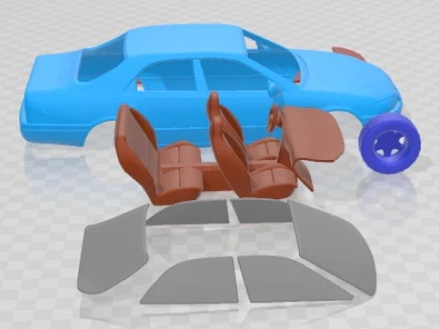 Toyota Camry 1997 Printable Car 3D Print Model