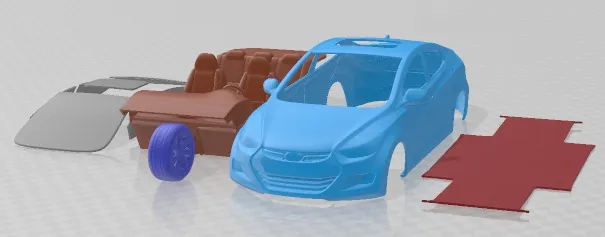 Hyundai Avante 2011 Printable Car 3D Print Model .c4d .max .obj .3ds .fbx .stl .blend 