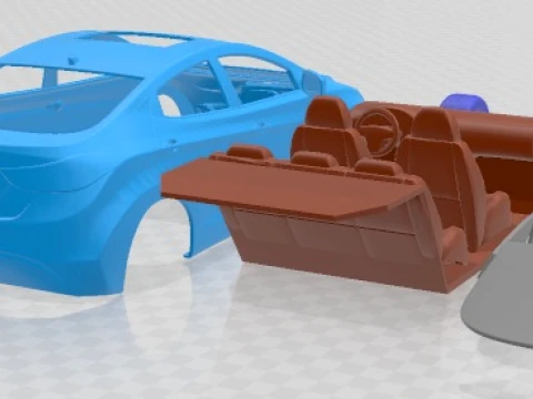 Hyundai Avante 2011 Printable Car 3D Print Model