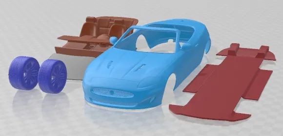 Jaguar XKR 2012 Convertible Printable Car 3D Print Model .c4d .max .obj .3ds .fbx .stl .blend 