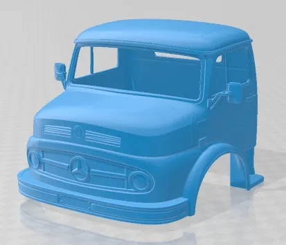 Mercedes Benz 1114 1974 Cabin Truck Printable 3D Print Model .c4d .max .obj .3ds .fbx .stl .blend