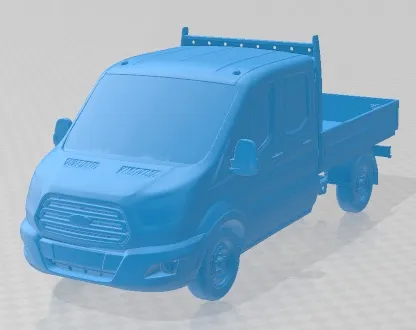 Transit DoubleCab Dropside 2014 Printable Truck 3D Print Model .c4d .max .obj .3ds .fbx .stl .blend 