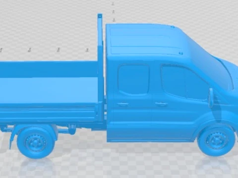Transit DoubleCab Dropside 2014 Printable Truck 3D Print Model