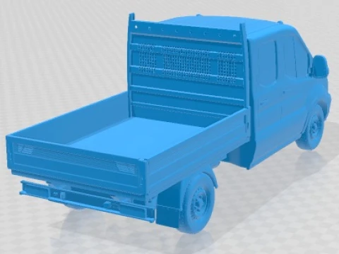 Transit DoubleCab Dropside 2014 Printable Truck 3D Print Model