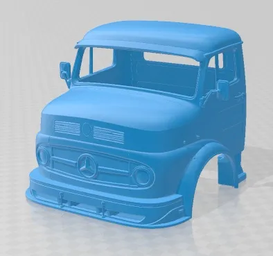 Mercedes Benz 1114 1974 Race Cabin Truck Printable 3D Print Model .c4d .max .obj .3ds .fbx .stl .blend 
