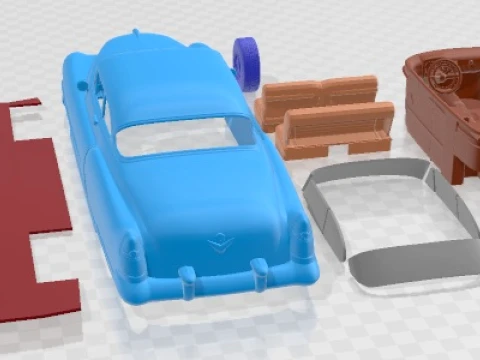 Cadillac Deville Coupe 1951 Printable Car 3D Print Model