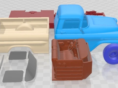 Chevrolet Apache Pickup 1958 Printable Car 3D Print Model