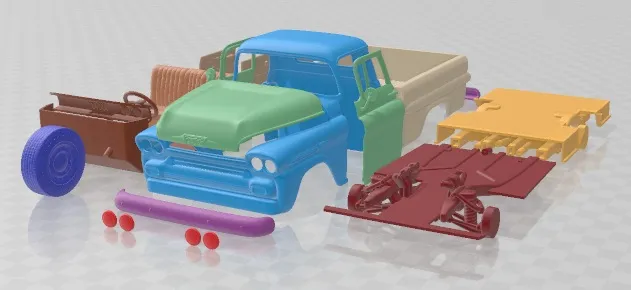 Chevrolet Apache Pickup 1958 Printable Car 3D Print Model .c4d .max .obj .3ds .fbx .stl .blend 