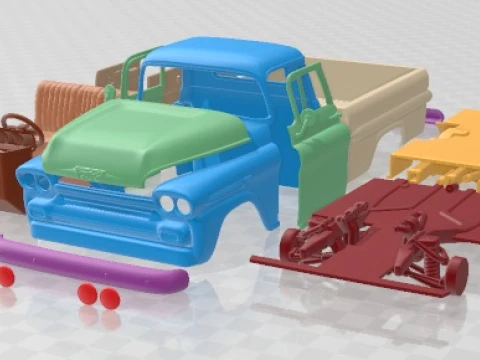 Chevrolet Apache Pickup 1958 Printable Car 3D Print Model