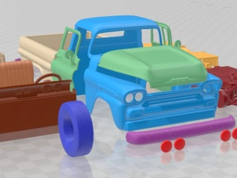 Chevrolet Apache Pickup 1958 Printable Car 3D Print Model
