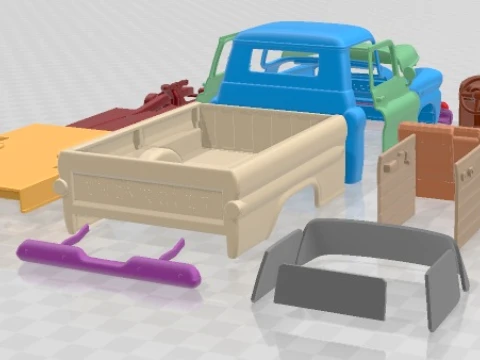 Chevrolet Apache Pickup 1958 Printable Car 3D Print Model