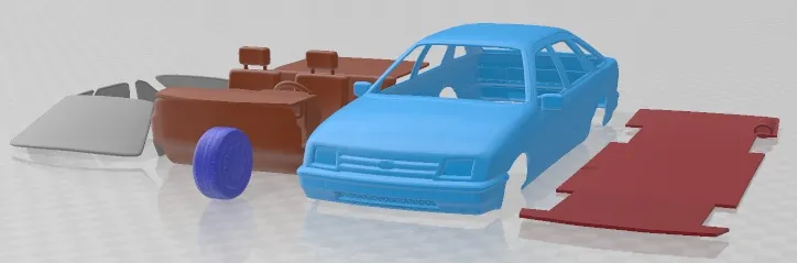 Sierra Hatchback 5 Doors 1984 Printable Car 3D Print Model .c4d .max .obj .3ds .fbx .stl .blend 