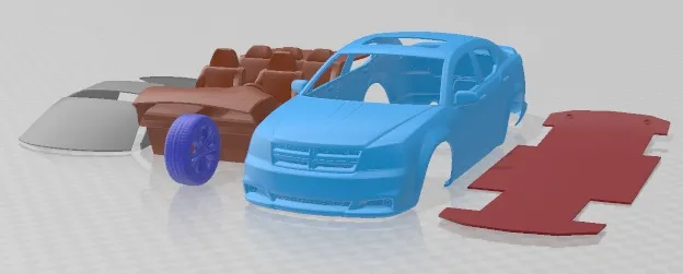Dodge Avenger RT 2012 Printable Car 3D Print Model .c4d .max .obj .3ds .fbx .stl .blend