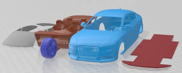 Audi A5 Sportback 2012 Printable Car 3D Print Model .c4d .max .obj .3ds .fbx .stl .blend 