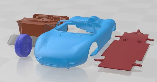 Porsche 718 Spyder RS 1960 Printable Car 3D Print Model .c4d .max .obj .3ds .fbx .stl .blend 