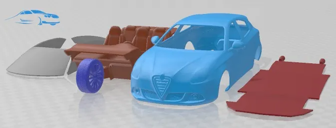 Alfa Romeo Giulietta 2011 Printable Car 3D Print Model .c4d .max .obj .3ds .fbx .stl .blend 