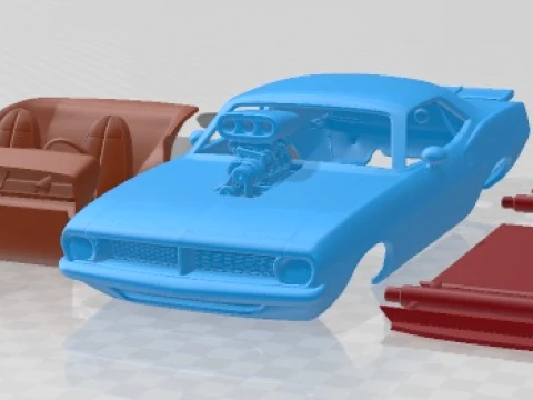 Plymouth Barracuda Dragster 1974 Auto stampabile Modello di stampa 3D