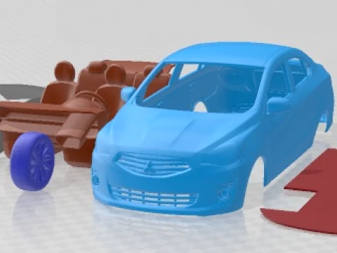 Mitsubishi Attrage 2013 Druckbares Auto 3D Druckmodell