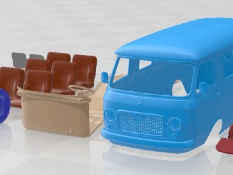 Fiat 238 Bus 1968 Druckbarer Van 3D Druckmodell