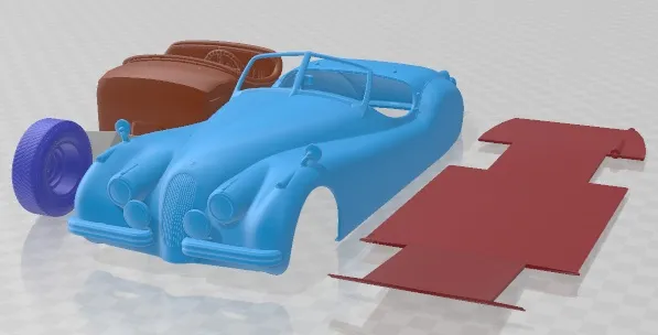 Jaguar XK120 Roadster 1948 Printable Car 3D Print Model .c4d .max .obj .3ds .fbx .stl .blend 