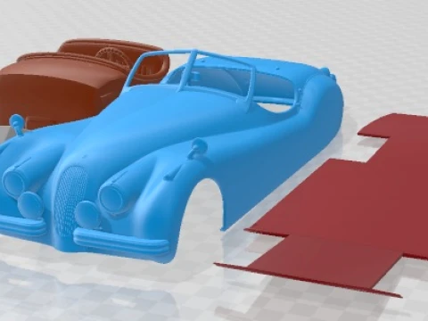 Coche Imprimible Jaguar XK120 Roadster 1948 Modelo de impresión 3D