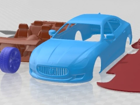Maserati Quattroporte 2013 Printable Car Modelo de Impressão 3D