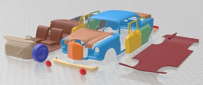 Mercedes Benz W110 1966 Printable Car 3D Print Model .c4d .max .obj .3ds .fbx .stl .blend 
