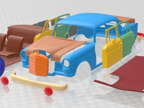 Coche Mercedes Benz W110 1966 Imprimible Modelo de impresión 3D