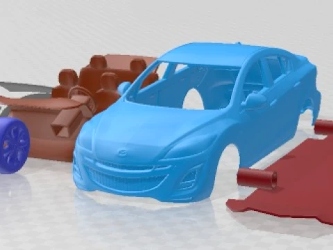 Coche Imprimible Mazda 3 Sed&aacute;n 2011 Modelo de impresión 3D