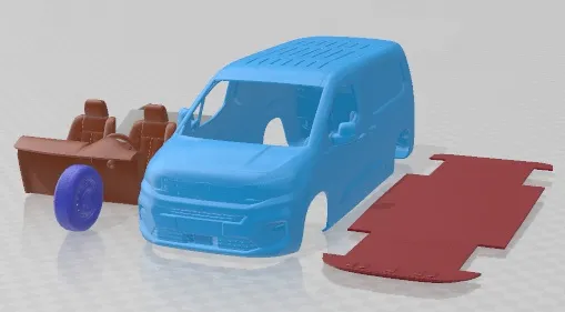 Peugeot e Partner LWB 2024 Printable Van 3D Print Model .c4d .max .obj .3ds .fbx .stl .blend 